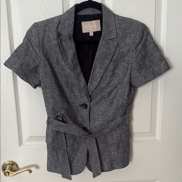 Gray Short Sleeve Blazer with Belt banana republic size 8 - Picture 1 of 3